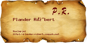 Plander Róbert névjegykártya