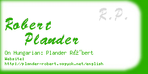 robert plander business card